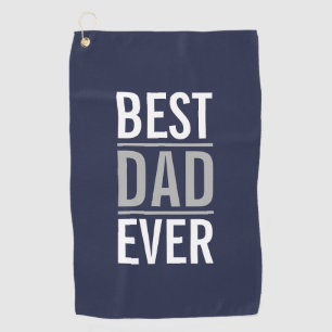 Best Dad Ever Modern Navy Blue Golf Towel