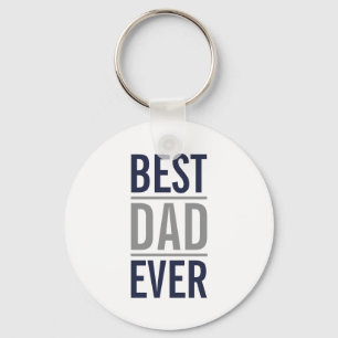 Best Dad Ever Modern Navy Blue Keychain