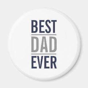 Best Dad Ever Modern Navy Blue Magnet
