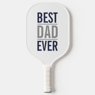Best Dad Ever Modern Navy Blue Pickleball Paddle