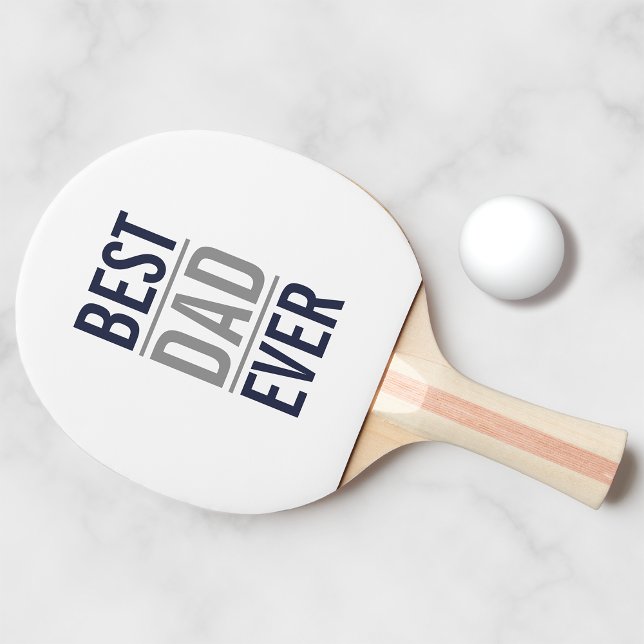 Best Dad Ever | Modern Navy Blue Ping Pong Paddle (Creator Uploaded)