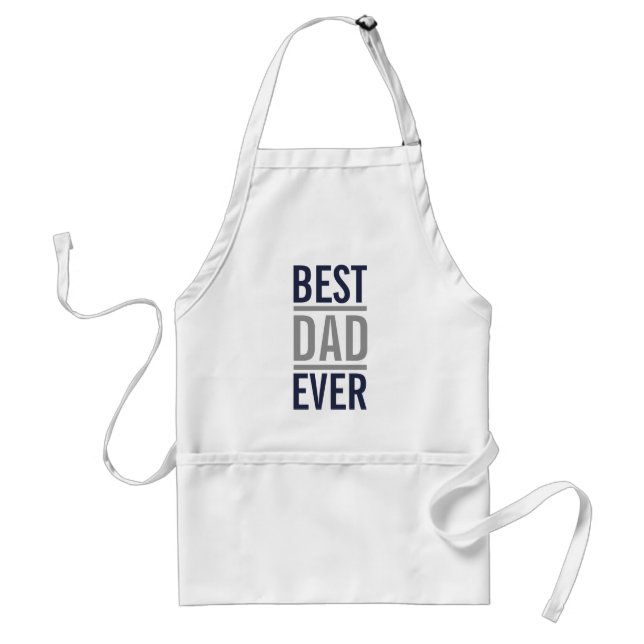 Best Dad Ever | Modern Navy Blue Standard Apron (Front)