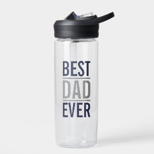 Best Dad Ever Modern Navy Blue Water Bottle