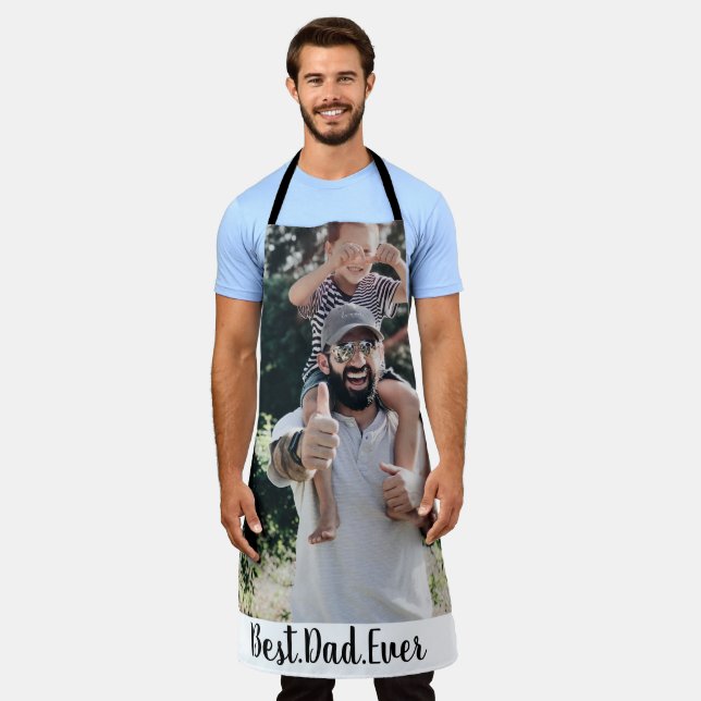Best Dad Ever Modern Photo Apron (Worn)