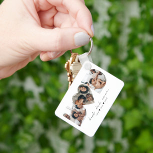 Best Dad Ever Modern Photo Collage Gift For Father Keychain