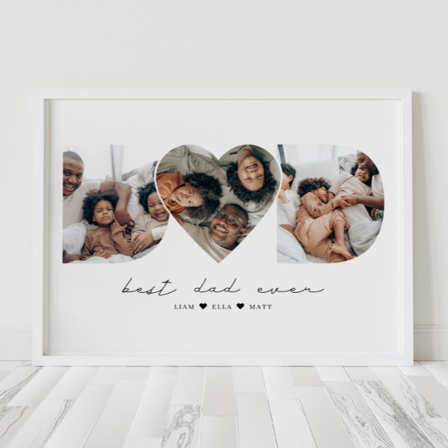 Best Dad Ever Modern Photo Collage Gift For Father Poster (Creator Uploaded)