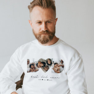 Best Dad Ever Modern Photo Collage Gift For Father Sweatshirt