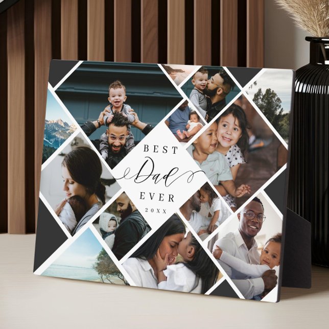 Best Dad Ever Modern Photo Collage Gift Keepsake Plaque (Best Dad Ever Modern Photo Collage Gift Keepsake Plaque)