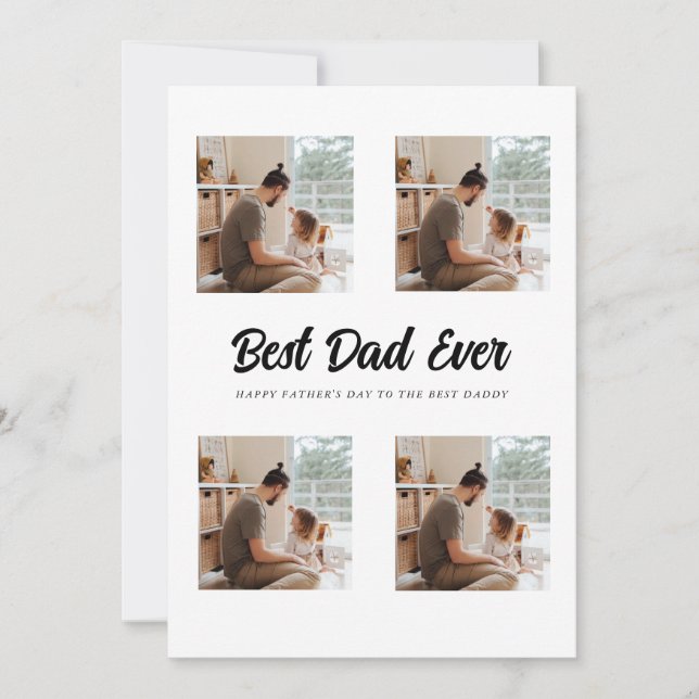 Best Dad Ever modern photo collage  Invitation (Front)