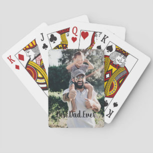 Best Dad Ever Modern Photo Collage Playing Cards