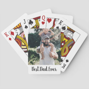 Best Dad Ever Modern Photo Collage Playing Cards
