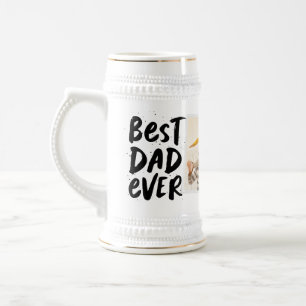 Best dad ever modern photo Father's Day Beer Stein