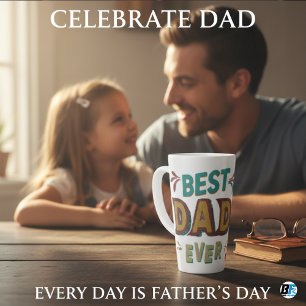 Best Dad Ever Modern Photo  Father's Day Latte Mug