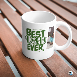 Best Dad Ever Modern Photo  Father's Day Two-Tone Coffee Mug