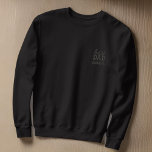 Best Dad Ever Modern Simple Monogram Typography  Embroidered Sweatshirt<br><div class="desc">Modern simple letter monograms on the nape.</div>