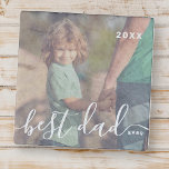 Best Dad Ever Modern Simple Playful Script Photo Stone Magnets<br><div class="desc">Design is composed of modern and playful script typography. Add family photo.</div>