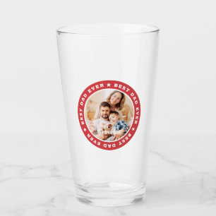 Best Dad Ever Modern Star Custom Photo Glass