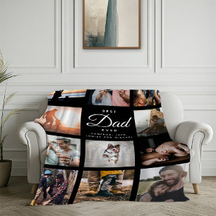 BEST DAD EVER Modern Typography Father's Day Fleece Blanket