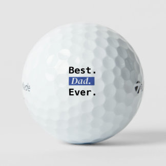 Best Dad Ever Modern Typography Golf Bal Golf Balls