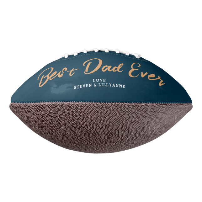 Best Dad Ever Modern Typography Personalized  Football (Rotated 270)