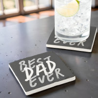 Best Dad Ever Modern White and Grey Grunge