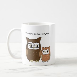 Best Dad Ever mug Owl Father and Child cute gift