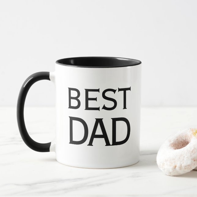 Best Dad Ever Mug - Personalized Coffee Cup Gift (With Donut)