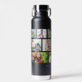 BEST DAD EVER Multi Photo Collage Modern Water Bottle (Front)