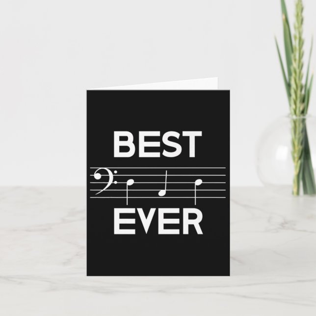 Best Dad Ever Music B Clef Note Fathers Day Gift  Card (Front)