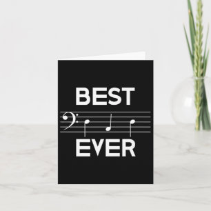 Best Dad Ever Music B Clef Note Fathers Day Gift  Card