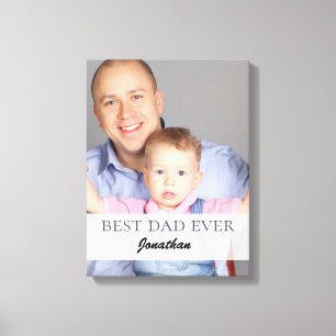 Best Dad Ever Name Quote Family Design Canvas Print