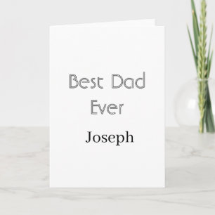 Best dad ever name simple minimal father's dayname card