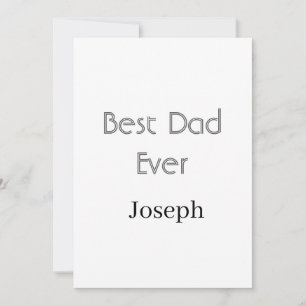 Best dad ever name simple minimal father's dayname invitation