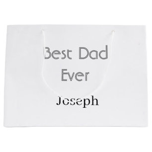 Best dad ever name simple minimal father's dayname large gift bag