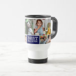 Best Dad Ever Navy 10 Photo Collage Blue  Travel Mug<br><div class="desc">Photo Collage Mug - A special gift for dad personalized with 10 favourite pictures of happy memories with kids.</div>