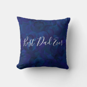 Best Dad Ever Navy Blue Personalized Throw Pillow