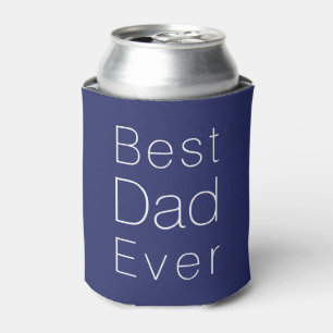 Best Dad Ever navy blue white minimalist cool Can Cooler