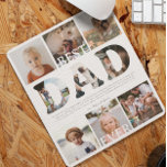 Best Dad Ever | Nine Photo Collage Mouse Pad<br><div class="desc">This simple and sweet mousepad says "Best Dad Ever" in trendy, modern typefaces with a spot for names and a custom message. Minimalist aesthetic includes a nine photo template of your favourite personal photos for a gift anyone would love. Father's Day is the perfect opportunity to show ALL the dads...</div>