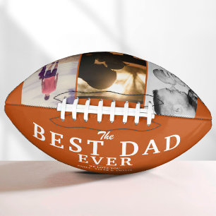 Best Dad Ever Orange Father 3 Photo Collage Football