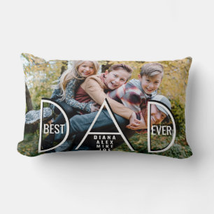 Best Dad Ever, Our Super Dad Father's Day Photo Lumbar Pillow