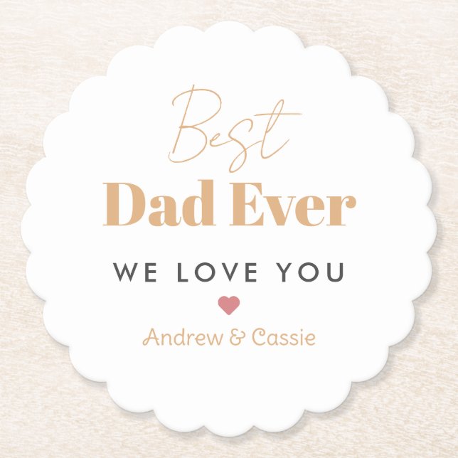 Best dad ever paper coaster (Front)