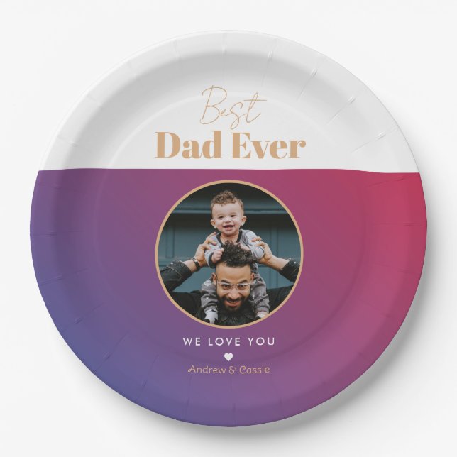 Best dad ever paper plate (Front)