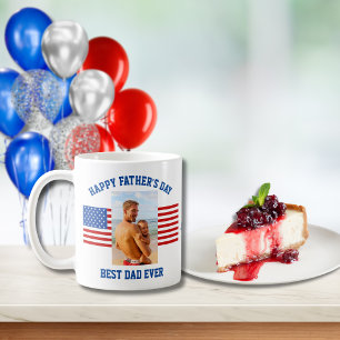 Best Dad Ever Patriotic Red White Blue Photo Coffee Mug