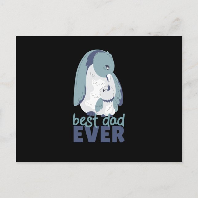Best Dad Ever Penguin Postcard (Front)