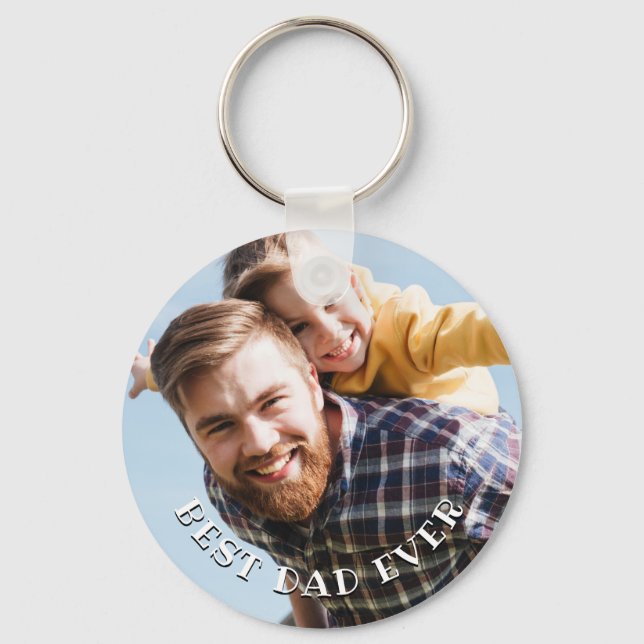 Best Dad Ever Personalised Photo Keychain (Front)