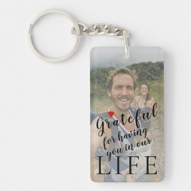 Best dad ever personalized 2 photos and text keychain (Front)