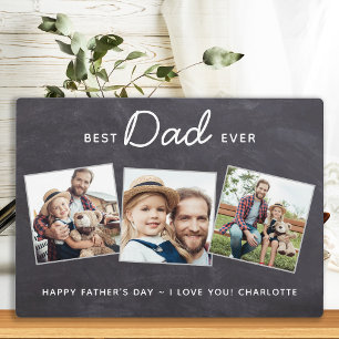 Best DAD Ever Personalized 3 Photo Father's Day Plaque