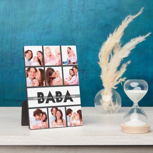 Best Dad Ever , Personalized 9 Photo College gift Plaque (Side)
