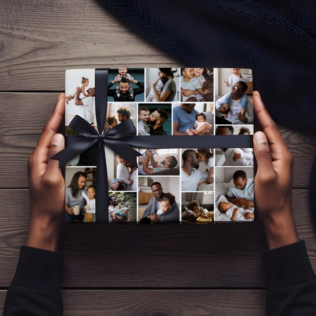 Best Dad Ever Personalized Family Photo Collage Wrapping Paper Sheet (Best Dad Ever Personalized Family Photo Collage Wrapping Paper Sheets)