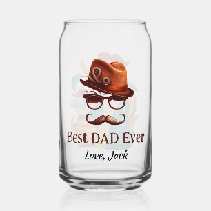 Best Dad Ever - Personalized Father's Day Gift Can Glass